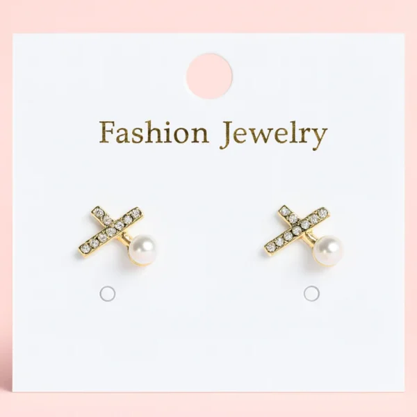 Geometric Triangle Earrings with Sparkling Diamonds