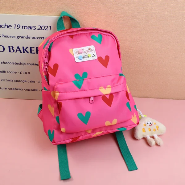 Cheese Pendant Love Bell Kids’ Shoulder Bag – Rose Red | Cute & Stylish