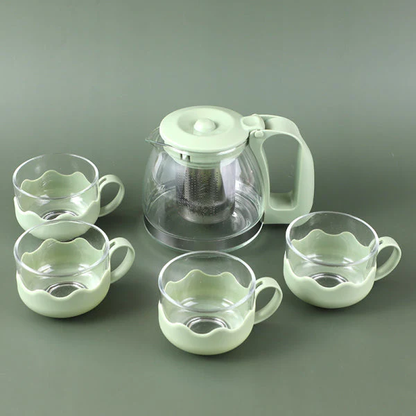 Elegant Light Luxury Glass Teapot Set – Blue