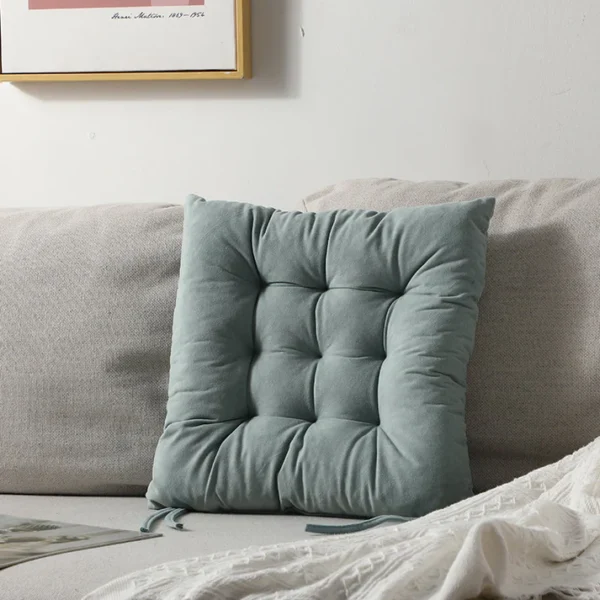 9-Stitch Light Blue Flannel Cushion – Perfect for Home & Office