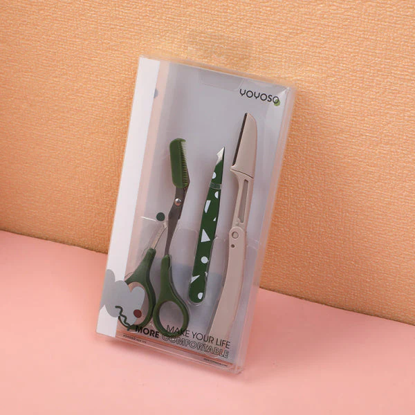 Eyebrow Beauty Tools Combo Set – Tweezers, Scissors & Trimmer