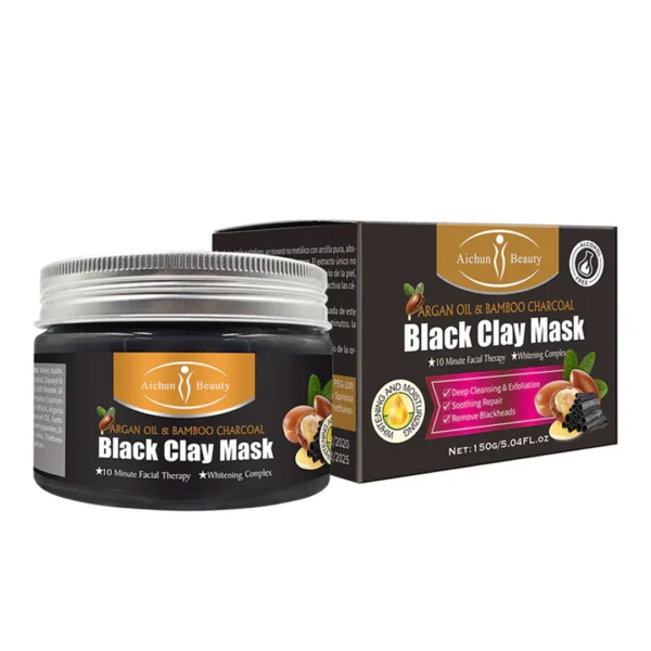 Aichun Beauty Charcoal & Argan Oil Clay Mask 150ml for Clear, Radiant Skin