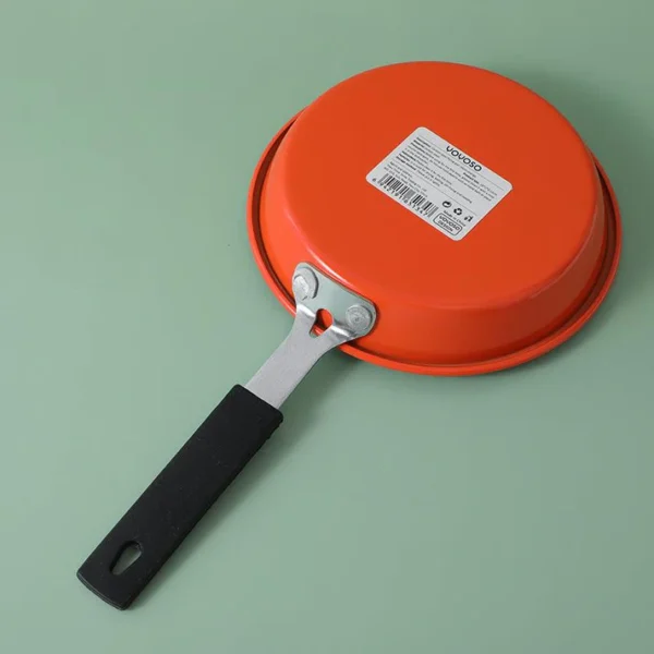 Carbon Steel Cooking Pan 16cm – Vibrant Orange Design