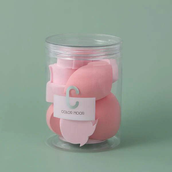 Delicate and Soft Barreled Multi-Purpose Powder Puff Set – Pink (9 Pcs)