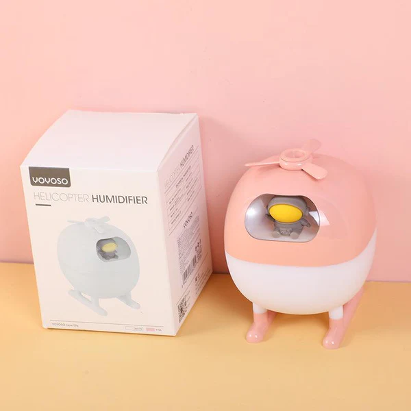 Helicopter Humidifier – Pink | Cute, Quiet & Portable Air Moisturizer