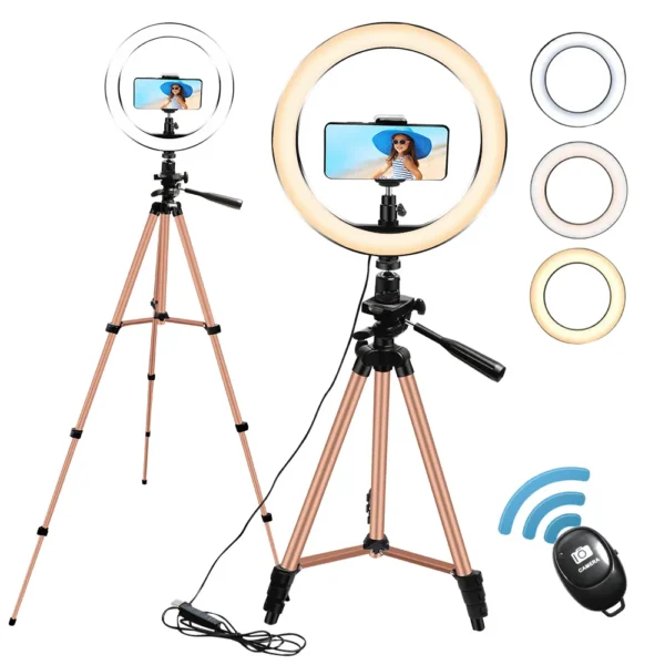 26CM/36CM Selfie LED Ring Light with 7ft Tripod & Mobile Holder