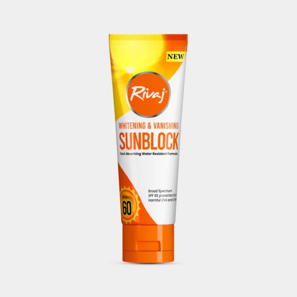 Rivaj SPF60 Whitening & Vanishing Sunblock – High Protection, Bright Skin
