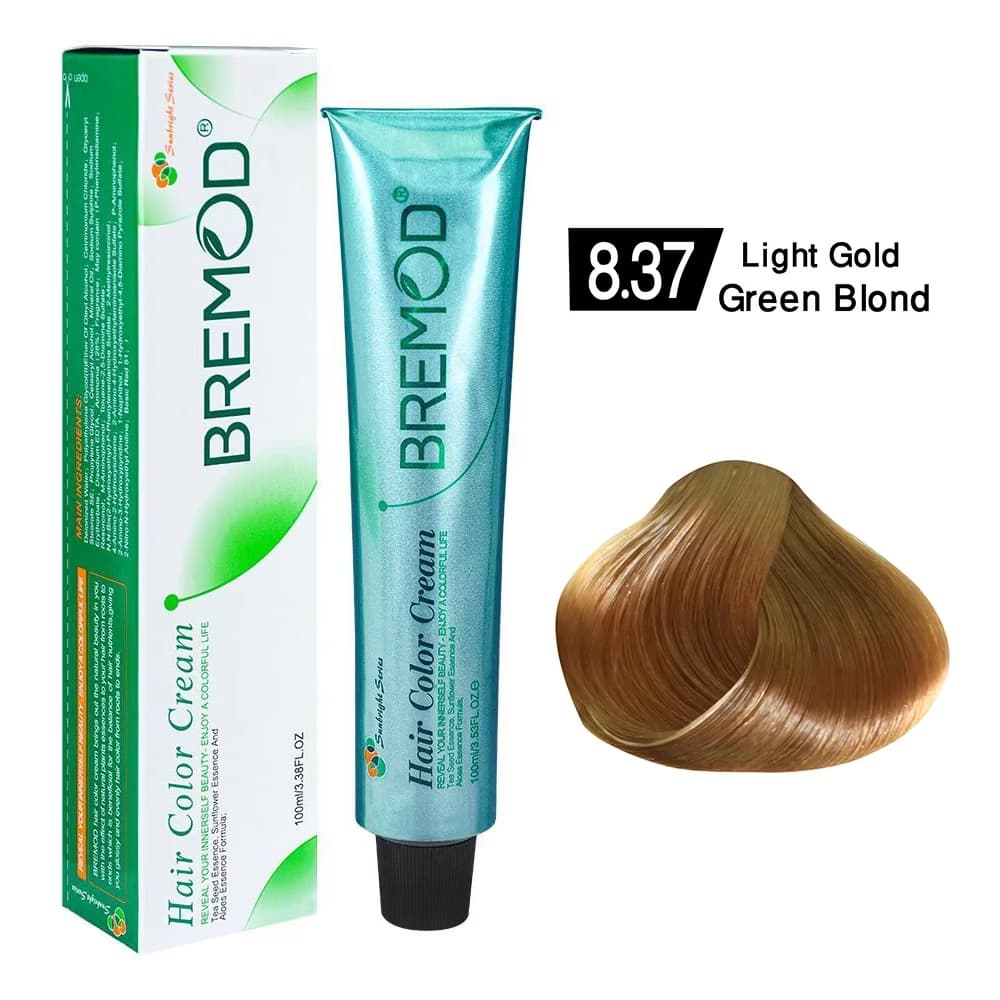Bremod Hair Colour Light Gold Green Blond 8.37 100ml