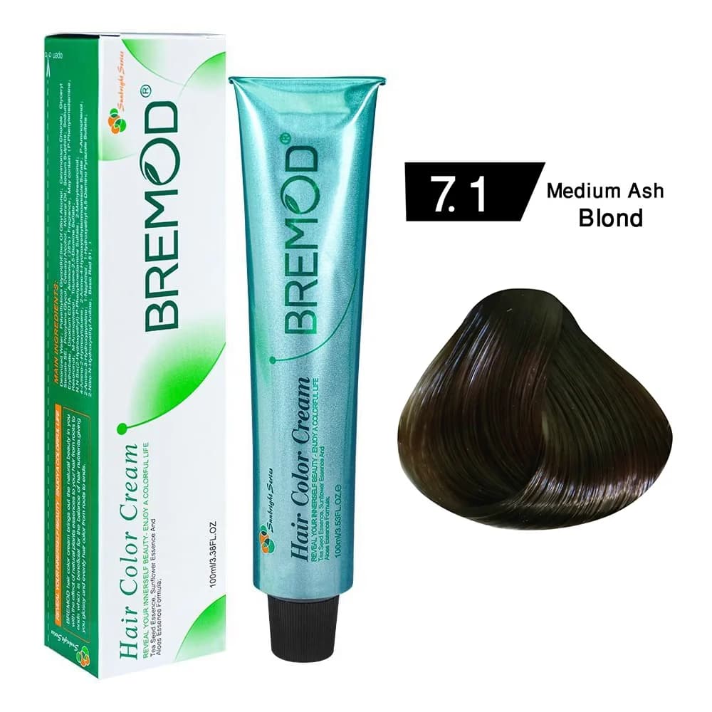 Bremod Hair Color Medium Ash Blond 7.1 100ml