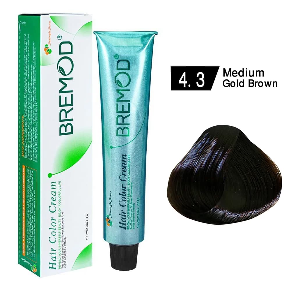 Bremod Hair Colour Medium Gold Brown 4.3 100ml